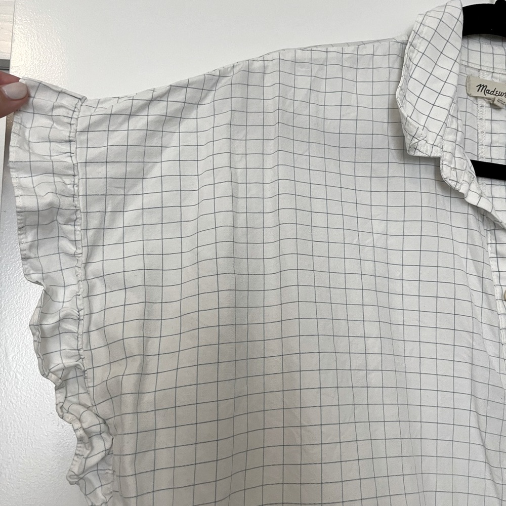 Madewell Central Shirt with ruffles in XL